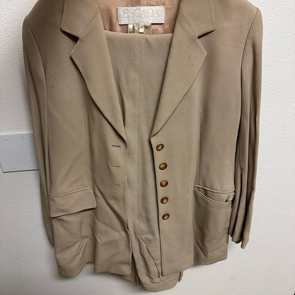 Vintage Escada Women's Tan Blazer Set